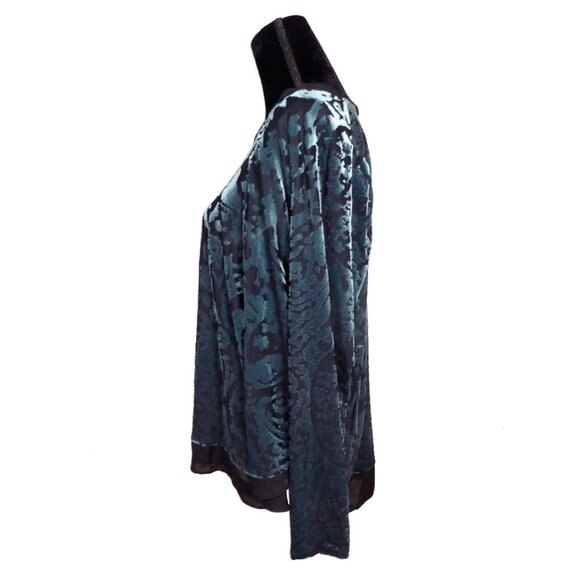 Women’s Simply Vera Vera Wang Turquoise velvet burnout XL - Picture 4 of 4